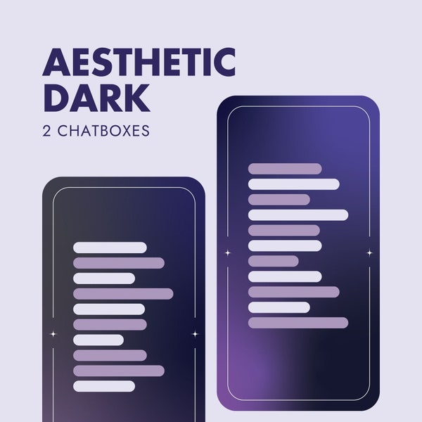 2 DARK Purple Cute Minimal Aesthetic Twitch Chatbox | Cute Chat box Streamers | OBS and Streamlabs OBS | Chatbox Purple Aesthetic Overlay