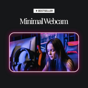Webcam Overlay, Pink Neon PNG Frame | Static Facecam Border