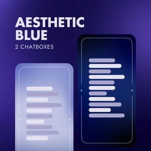 2 Pastel Blue Cute Minimal Aesthetic Twitch Chatbox | Cute Chat box Streamers | OBS and Streamlabs OBS | Chatbox Blue Aesthetic Overlay