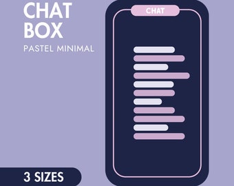 Minimal Aesthetic Twitch Chatbox | Cute Chat box for Streamers | 3 Sizes | For OBS and Streamlabs OBS
