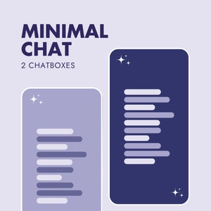 2 Purple Minimal Aesthetic Twitch Chat box | Cute Chatbox Twitch Chat Purple Stream | OBS and Streamlabs OBS | Twitch Chatbox Overlay