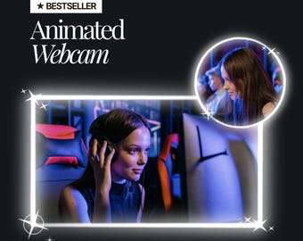 Animated White Neon Webcam Overlay | Twitch, OBS, Streamlabs (Digital Download)