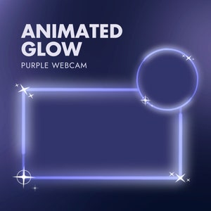 PURPLE Animated Neon Webcam Frame Pack | Aesthetic Facecam Twitch Graphics | Youtube Overlay | Border Camera Frame | Streamer Graphics