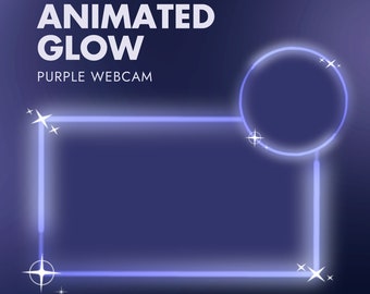 Paars geanimeerd neon webcamframe: Twitch Stream-overlay