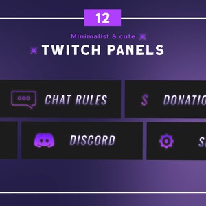 12 Pack Twitch Panels Purple Aesthetic Stream Panels - Etsy