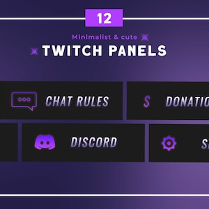 12 Pack Twitch Panels Purple Aesthetic Stream Panels | Aesthetic Twitch Panels | About Me, Subscribe, Donate, Discord, Setup, Wishlist...x12