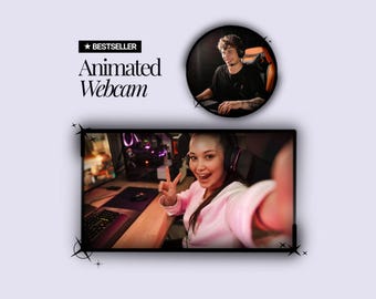 Neon Webcam Overlay, Black Animated Frame | Twitch Stream Border