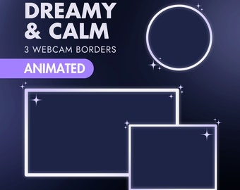 Animated White Neon Webcam Overlay: Streaming Border Frame