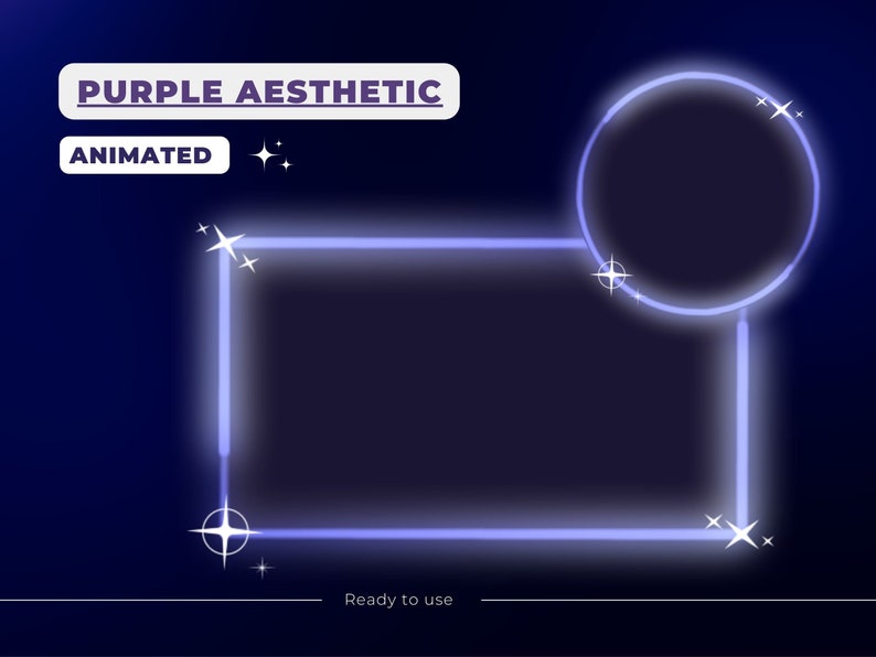PURPLE Animated Neon cam Frame Pack Aesthetic Facecam Etsy