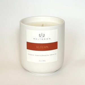Autumn 13oz Candle, Fall Candle, Holiday Candle, 100% Soy Candle, Amber Jar Candle, Holiday gift