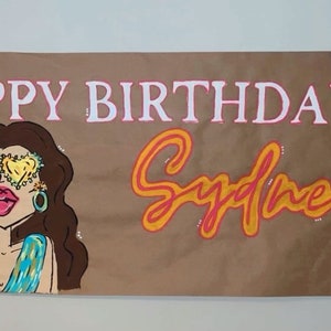 Birthday Banner Hand Painted Butcher paper