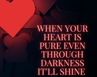 Heart is Pure Digital Frame Art, Wall Decor, Wall Hanging for house and living, instant download, art and collectibles, inspirational quote