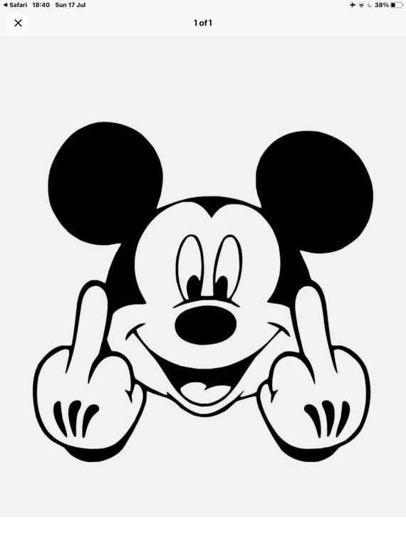 Mickey Mouse Rude Funny Middle Finger Decal Etsy UK