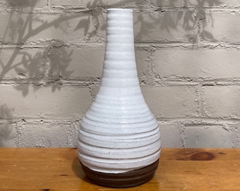 Vintage White Glaze Studio Pottery Vase