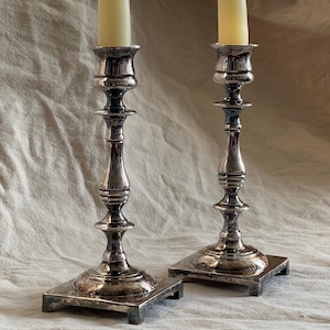 Vintage Engelse verzilverde kandelaars