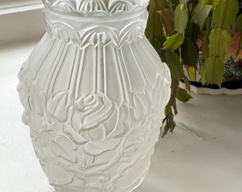 アールデコ サテンガラス 花瓶「ヴェルサイユ」特大、1930年 H