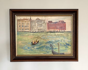 Vintage Impressionist Venice Oil Painting