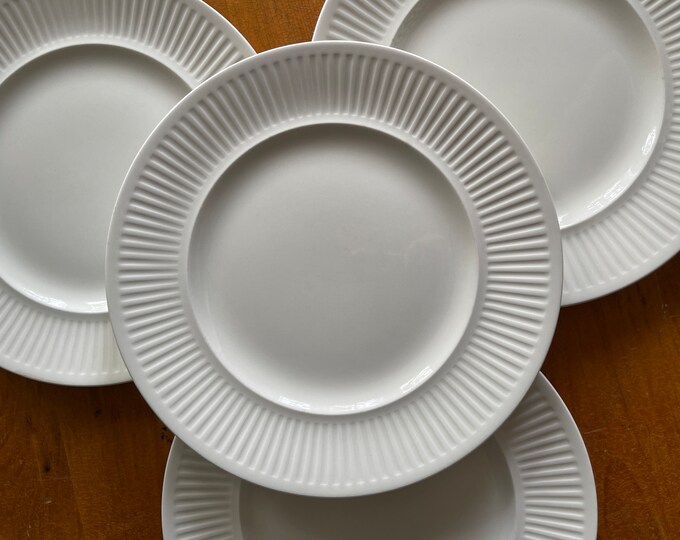 Vintage Johnson Brothers Athena Pattern White Ironstone Ribbed