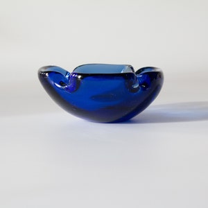 Vintage Murano Sommerso Cobalt Ashtray image 5