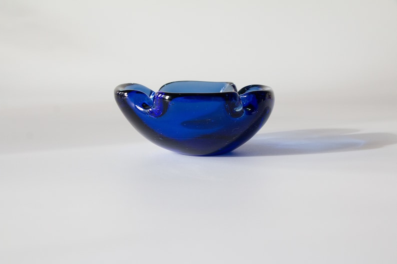 Vintage Murano Sommerso Cobalt Ashtray image 5