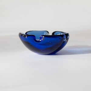 Vintage Murano Sommerso Cobalt Ashtray image 7