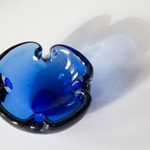 Vintage Murano Sommerso Cobalt Ashtray image 8