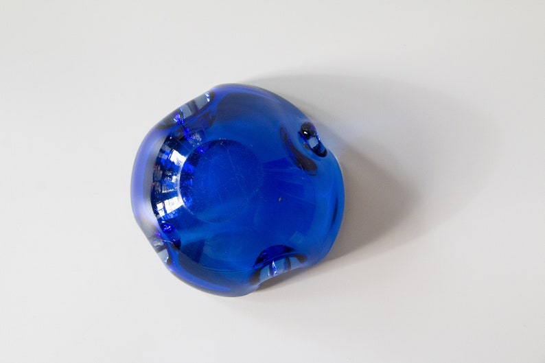 Vintage Murano Sommerso Cobalt Ashtray image 4