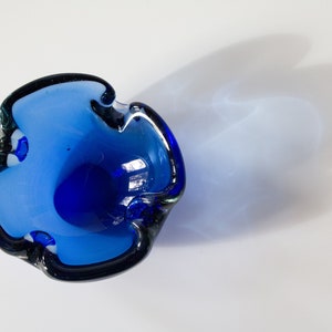 Vintage Murano Sommerso Cobalt Ashtray image 3