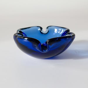 Vintage Murano Sommerso Cobalt Ashtray image 6