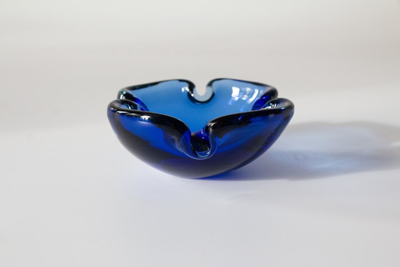 Vintage Murano Sommerso Cobalt Ashtray image 6