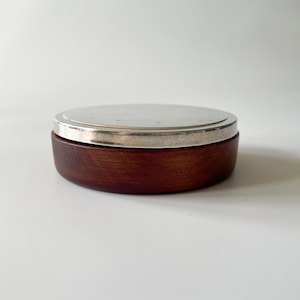 Vintage Il Leone Italian Sterling Silver Wood Trinket Box