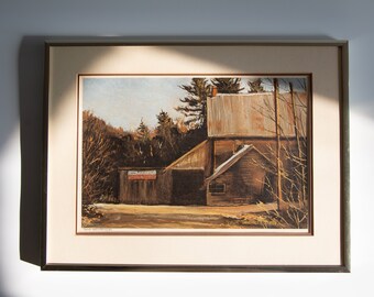 Vintage Barns-print van de Canadese kunstenaar Dave Beckett, 1986