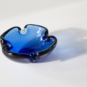 Vintage Murano Sommerso Cobalt Ashtray image 2