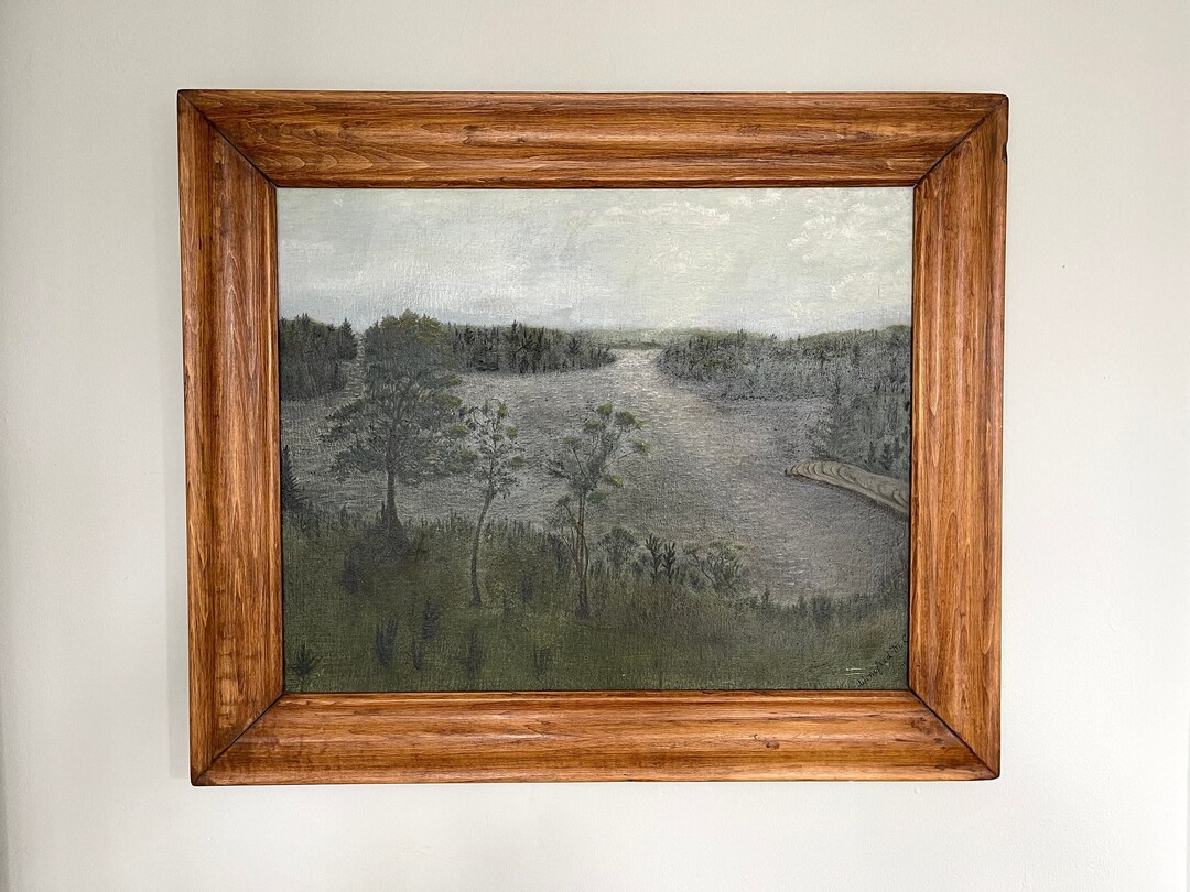 Naive Vintage Original Oil Landscape Painting Cedar Beach - Etsy