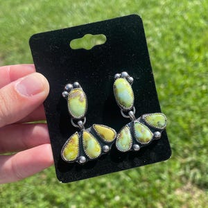 Sterling - Palomino Variscite Earrings