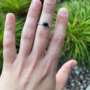Sterling & Black Onyx Stacker Ring