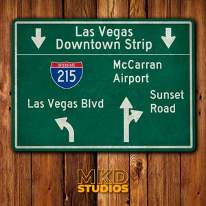 Las Vegas Downtown Strip - Nevada - US Sign, Street Sign, Traffic Sign, Memorabilia, Traffic, Souvenir, Highway, Interstate