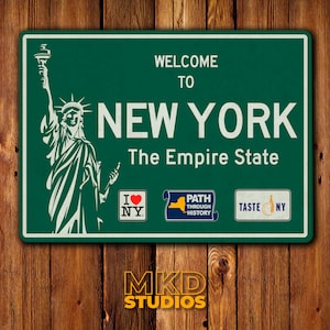 Welcome to New York - US Sign, Street Sign, Traffic Sign, Memorabilia, Traffic, Souvenir, Highway, Interstate