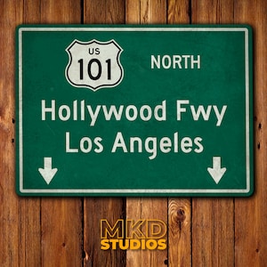 US 101 - Hollywood Freeway, Los Angeles - US Schild, Straßenschild, Verkehrsschild, Erinnerungsstücke, Stau, Souvenir, Landstraße, Interstate