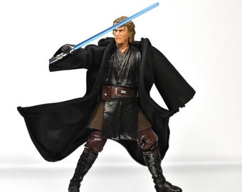 1/12 Anakin Skywalker Black Wired Cloak Cape (Action figure not included)