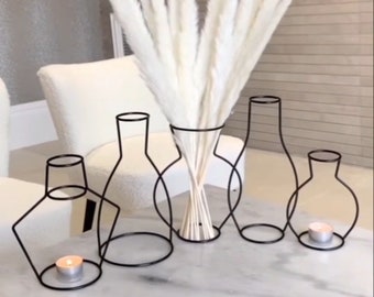 Minimalist Vases Set - Iron Line - Side Vase - Table Vase - Iron Vase - Vase Decor - Flower Vase - Silhouette Vase - Ornament - Gift