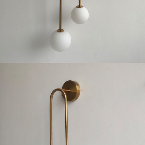 Minimalist wall lamp - glass ball wall sconce - living room, bedroom lamps - modern nordic design - home decor shops - wall art - new home gift
