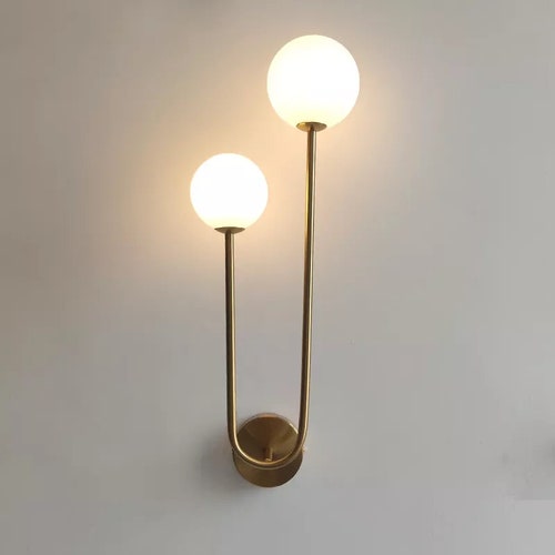 Minimalist wall lamp - glass ball wall sconce - living room, bedroom lamps - modern nordic design - home decor shops - wall art - new home gift