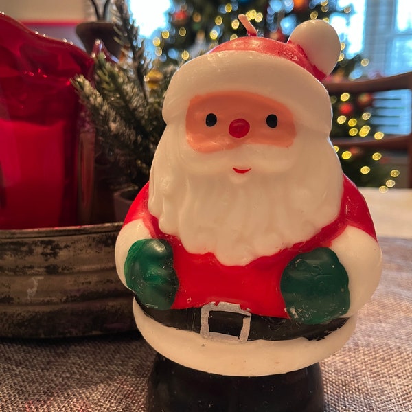 Vintage Santa Candle Christmas Decor Gift Retro Decoration Kitsch