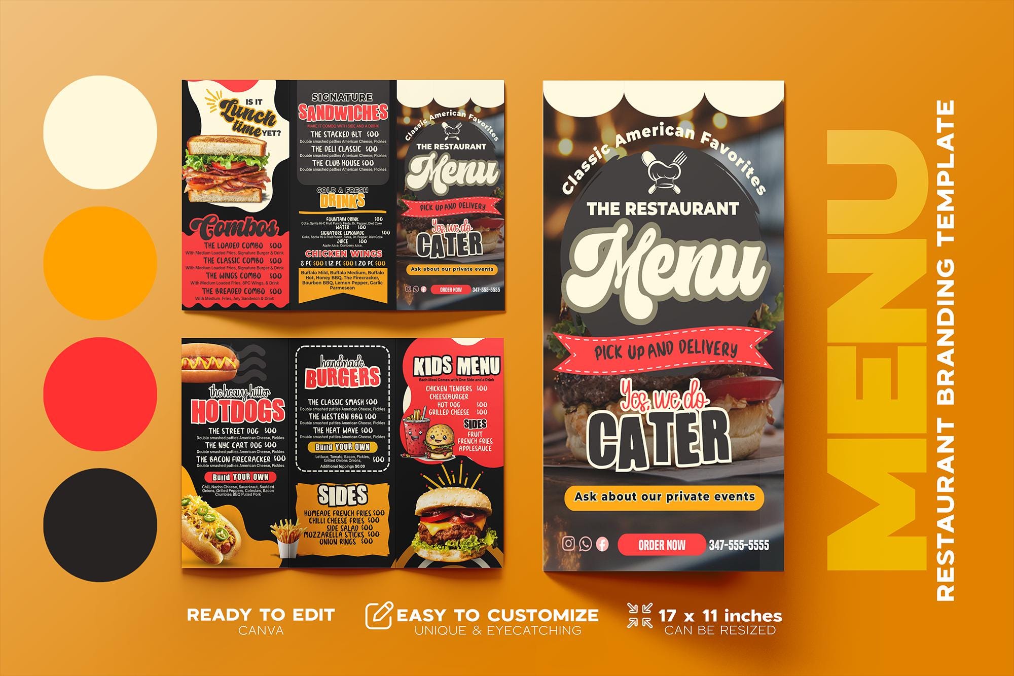 Menu Branded Premium Restaurant Branded Template, Editable Menu Template, Restaurant ...