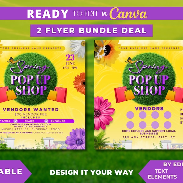 Editable Flyer Template, Pop Up Shop, Spring Pop Up Shop, Summer Pop Up Shop, Vendors Wanted Flyer, Event Flyer Template, Spring Event