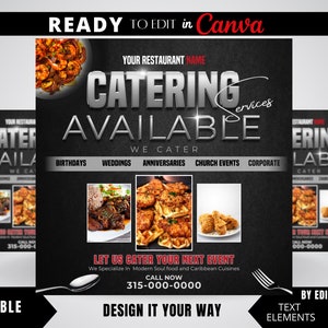 Bearbeitbare Flyer-Vorlage, Cater-Services-Flyer, Restaurant-Flyer, Gastro-Preisliste, Cater-Flyer, Werbung, Cater-Pakete, Koch