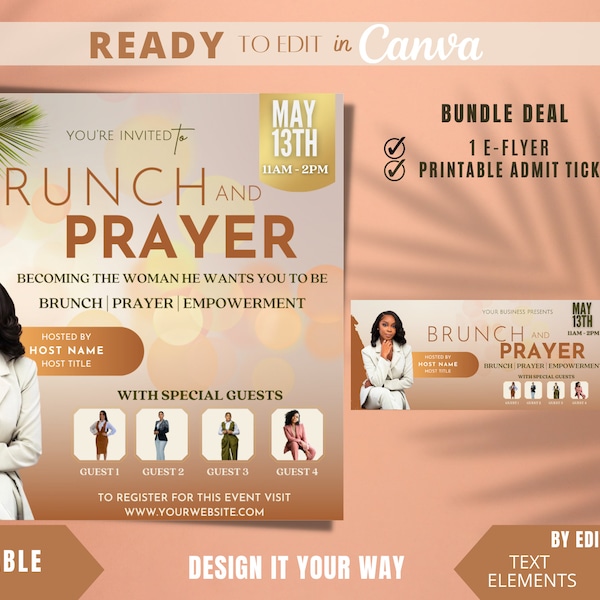 Prayer Breakfast Flyer Template - Etsy