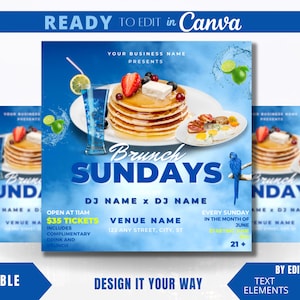 Animated Flyer Template, Brunch Flyer, Sunday Brunch Flyer, Lounge Flyer, Bar and Grill, Restaurant Brunch Flyer, Motion Flyer