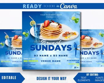 Animated Flyer Template, Brunch Flyer, Sunday Brunch Flyer, Lounge Flyer, Bar and Grill, Restaurant Brunch Flyer, Motion Flyer